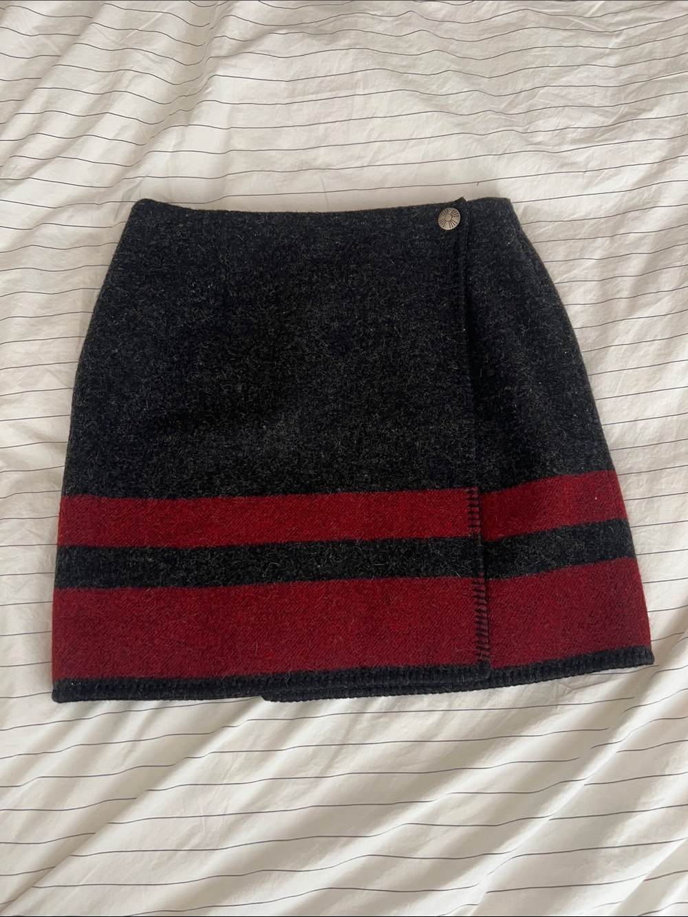 Ralph Lauren Country Stripe Wool Blanket Mini Skirt